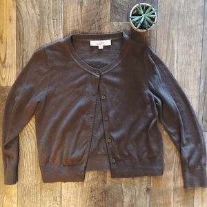 LOFT 3/4 Sleeve Brown Sweater